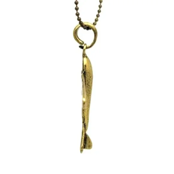 Antiqued Bronze Plane Pendant on 26" Ball Chain Lobster Claw Clasp - Picture 8 of 8